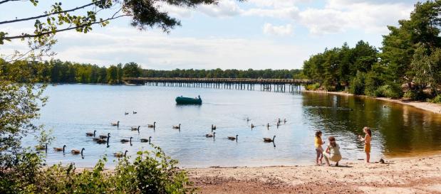 Famille au bord du lac d'ailette