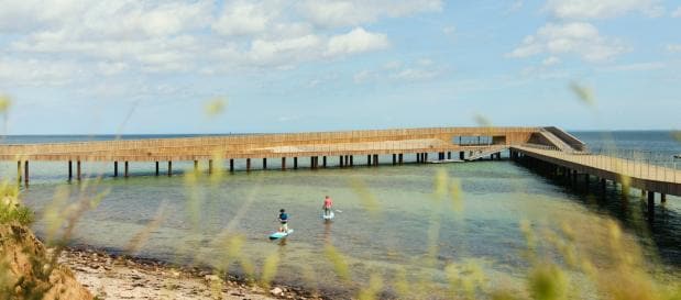 Sup on the ocean in denmark