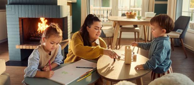 Feriehuse med sauna og pejs