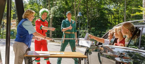 Aankomen in het park